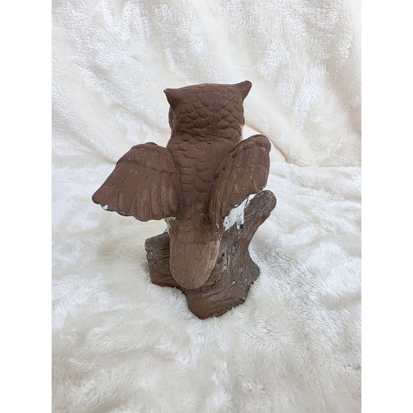 Vintage Homeco Ceramic Owl Figurine Perched on Branch Hand Painted Home Decor - Picture 3 of 9